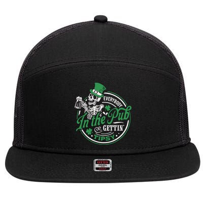 Everybody In The Pub Gettin Tipsy Shenanigans Drinking 7 Panel Mesh Trucker Snapback Hat
