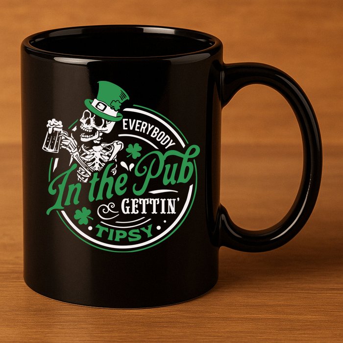 Everybody In The Pub Gettin Tipsy Shenanigans Drinking 11oz C Handle Ceramic Mug