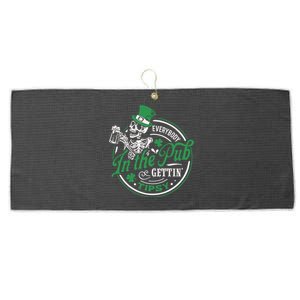 Everybody In The Pub Gettin Tipsy Shenanigans Drinking Large Microfiber Waffle Golf Towel