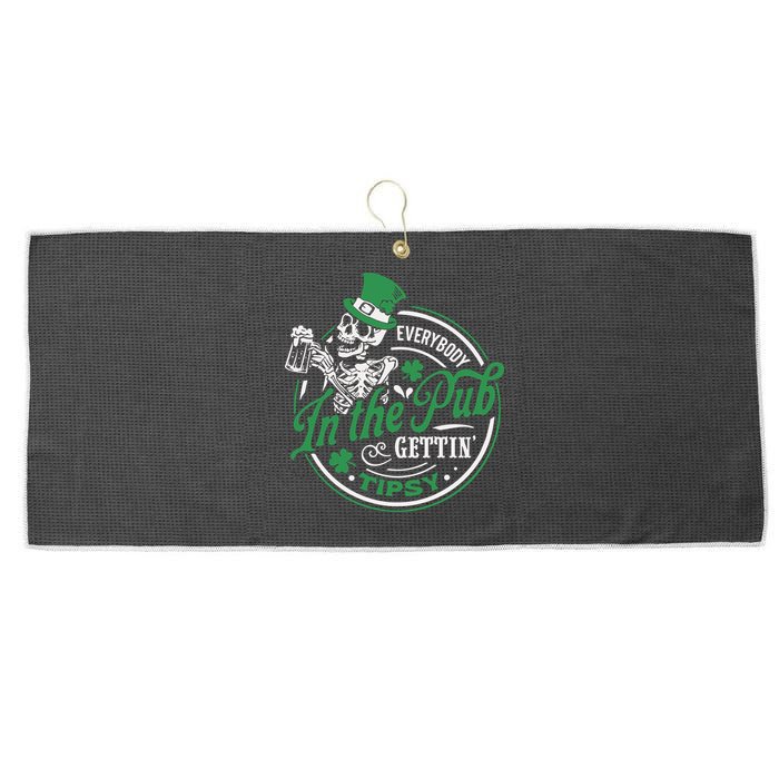 Everybody In The Pub Gettin Tipsy Shenanigans Drinking Large Microfiber Waffle Golf Towel