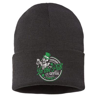 Everybody In The Pub Gettin Tipsy Shenanigans Drinking Sustainable Knit Beanie