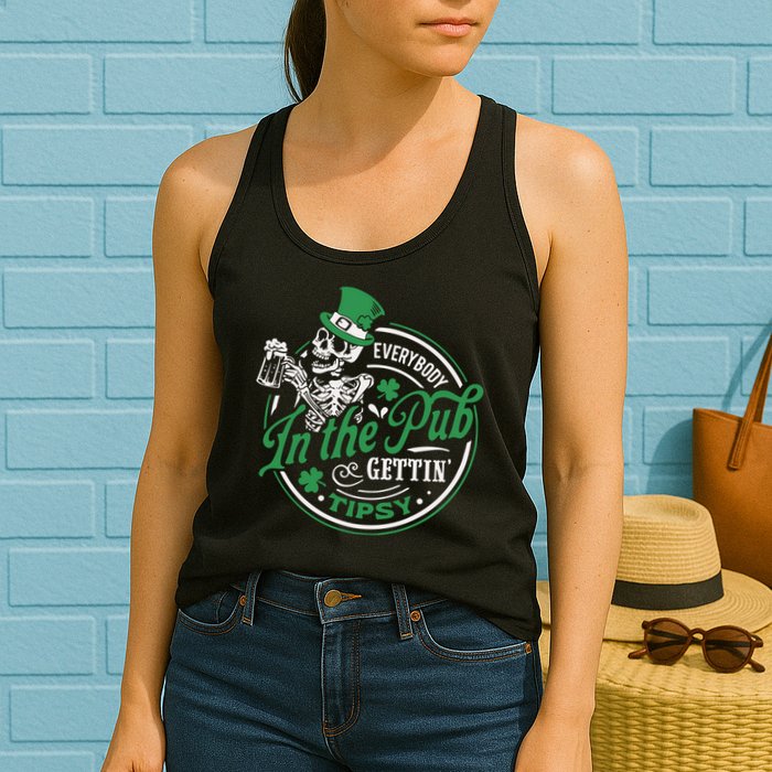 Everybody In The Pub Gettin Tipsy Shenanigans Drinking Womens Tank Top