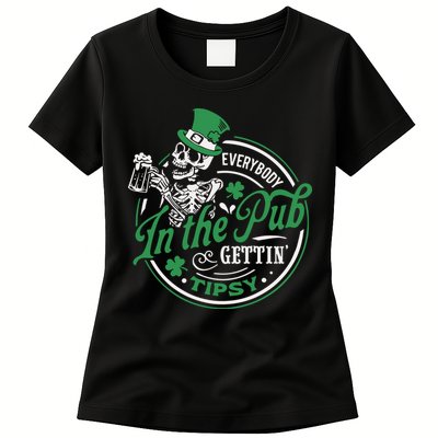 Everybody In The Pub Gettin Tipsy Shenanigans Drinking Womens T-Shirt