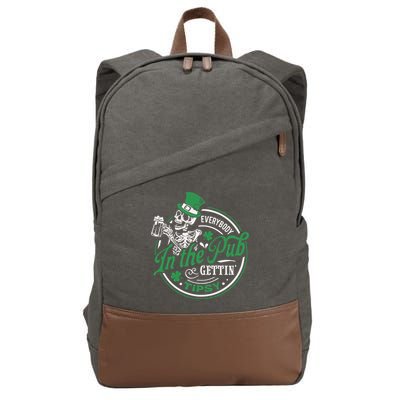 Everybody In The Pub Gettin Tipsy Shenanigans Drinking Cotton Canvas Backpack