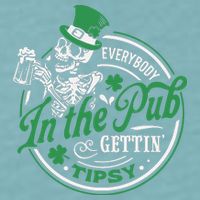 Everybody In The Pub Gettin Tipsy Shenanigans Drinking Sueded Cloud Jersey T-Shirt
