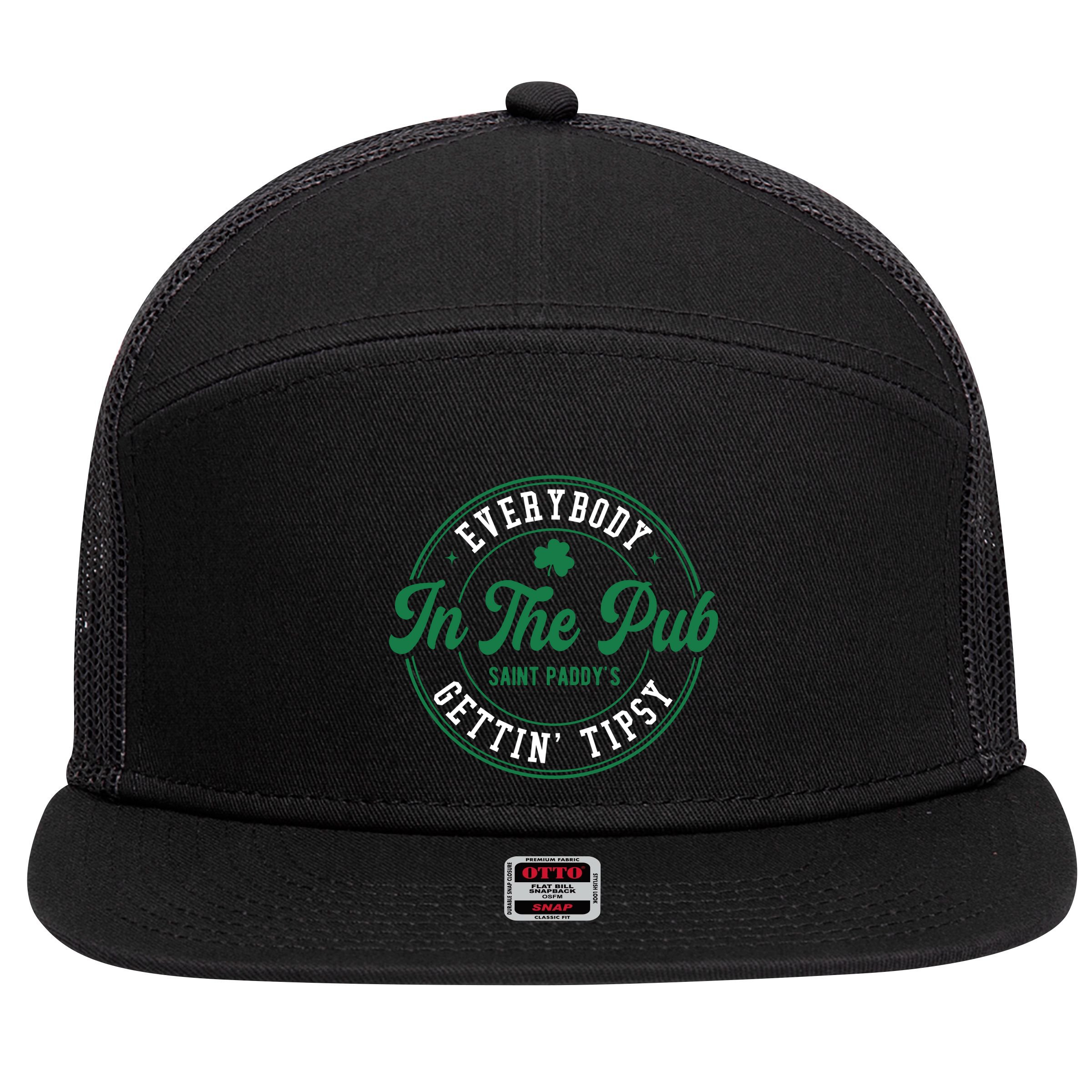 Everybody In The Pub Gettin Tipsy 7 Panel Mesh Trucker Snapback Hat