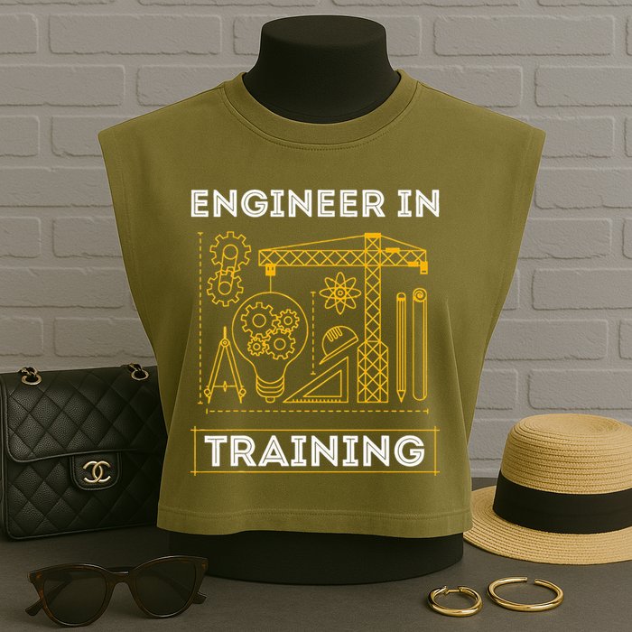 Engineer In Training Future Engineer Holding Engineering Garment-Dyed Women's Muscle Tee