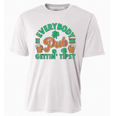 Everybody In The Pub Getting Tipsy Funny St Patrick's Day Cooling Performance Crew T-Shirt