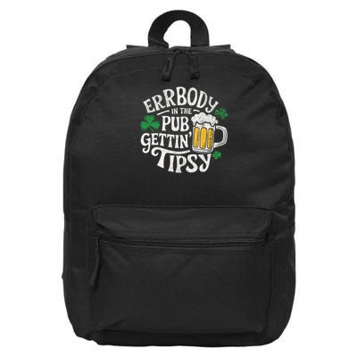 Everybody In The Pub Getting Tipsy Funny St Patrick's Day 16 in Basic Backpack