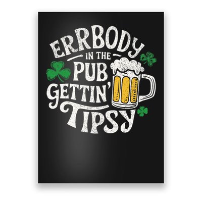 Everybody In The Pub Getting Tipsy Funny St Patrick's Day Poster