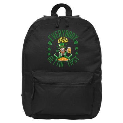 Everybody In The Pub Getting Tipsy St Patrick'S Day Drunker 16 in Basic Backpack