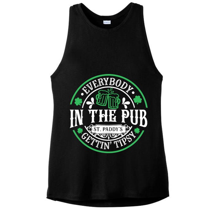 Everybody In The Pub Getting Tipsy St Patricks Day Drinking Ladies PosiCharge Tri-Blend Wicking Tank