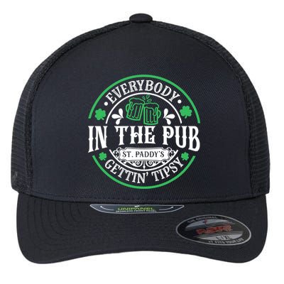 Everybody In The Pub Getting Tipsy St Patricks Day Drinking Flexfit Unipanel Trucker Cap