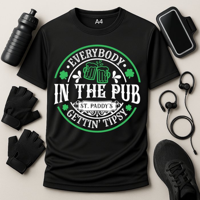 Everybody In The Pub Getting Tipsy St Patricks Day Drinking Performance Shirt