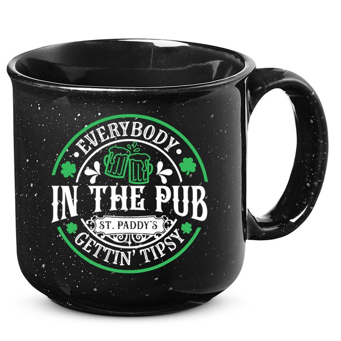 Everybody In The Pub Getting Tipsy St Patricks Day Drinking 15oz Campfire Ceramic Mug