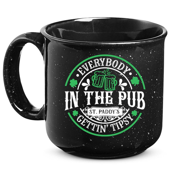 Everybody In The Pub Getting Tipsy St Patricks Day Drinking 15oz Campfire Ceramic Mug