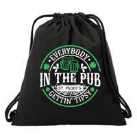Everybody In The Pub Getting Tipsy St Patricks Day Drinking Drawstring Bag