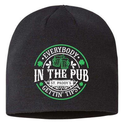 Everybody In The Pub Getting Tipsy St Patricks Day Drinking Sustainable Beanie