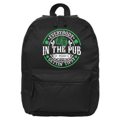 Everybody In The Pub Getting Tipsy St Patricks Day Drinking 16 in Basic Backpack