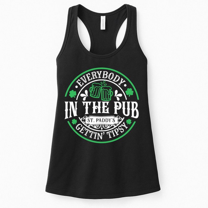 Everybody In The Pub Getting Tipsy St Patricks Day Drinking Womens Tank Top