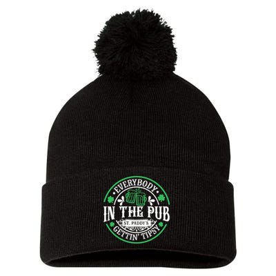 Everybody In The Pub Getting Tipsy St Patricks Day Drinking Pom Pom 12in Knit Beanie