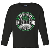 Everybody In The Pub Getting Tipsy St Patricks Day Drinking Toddler Long Sleeve Shirt