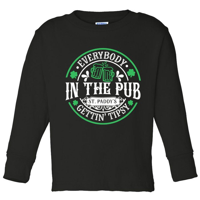 Everybody In The Pub Getting Tipsy St Patricks Day Drinking Toddler Long Sleeve Shirt