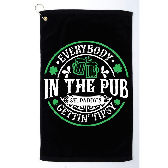 Everybody In The Pub Getting Tipsy St Patricks Day Drinking Golf Towel