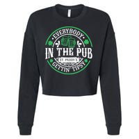 Everybody In The Pub Getting Tipsy St Patricks Day Drinking Cropped Pullover Crew