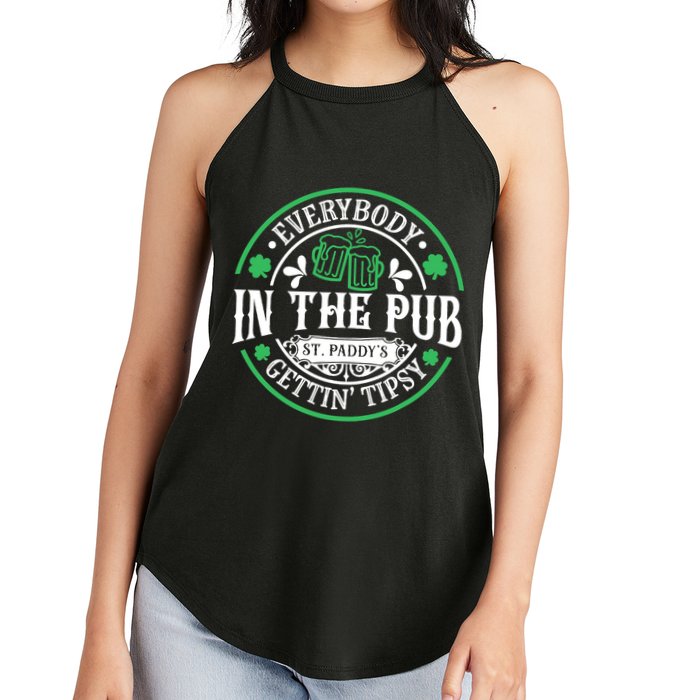 Everybody In The Pub Getting Tipsy St Patricks Day Drinking Women's Perfect Tri Rocker Tank