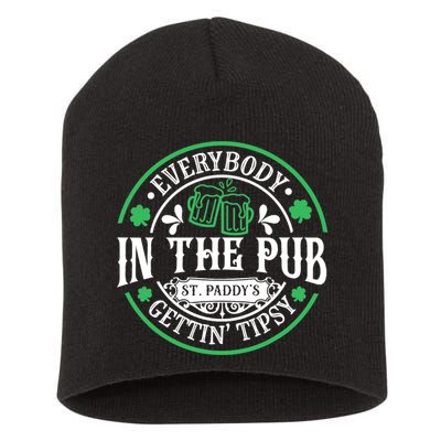 Everybody In The Pub Getting Tipsy St Patricks Day Drinking Short Acrylic Beanie