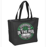 Everybody In The Pub Getting Tipsy St Patricks Day Drinking Zip Tote Bag
