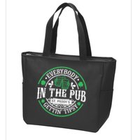 Everybody In The Pub Getting Tipsy St Patricks Day Drinking Zip Tote Bag