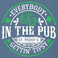 Everybody In The Pub Getting Tipsy St Patricks Day Drinking Garment-Dyed Sweatshirt