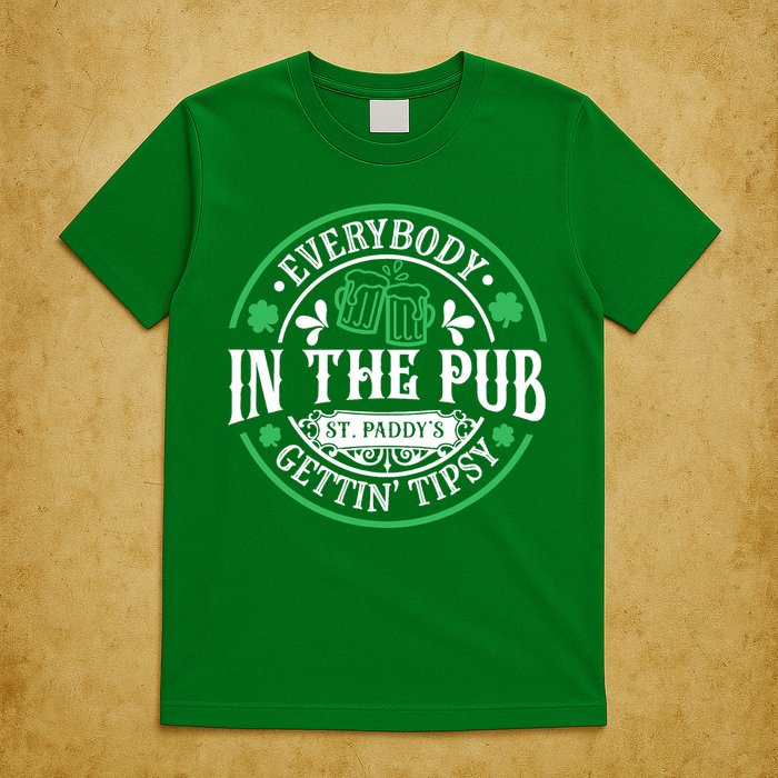 Everybody In The Pub Getting Tipsy St Patricks Day Drinking T-Shirt