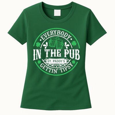 Everybody In The Pub Getting Tipsy St Patricks Day Drinking Womens T-Shirt