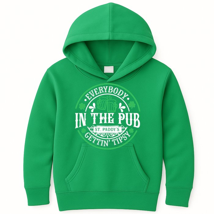 Everybody In The Pub Getting Tipsy St Patricks Day Drinking Kids Hoodie