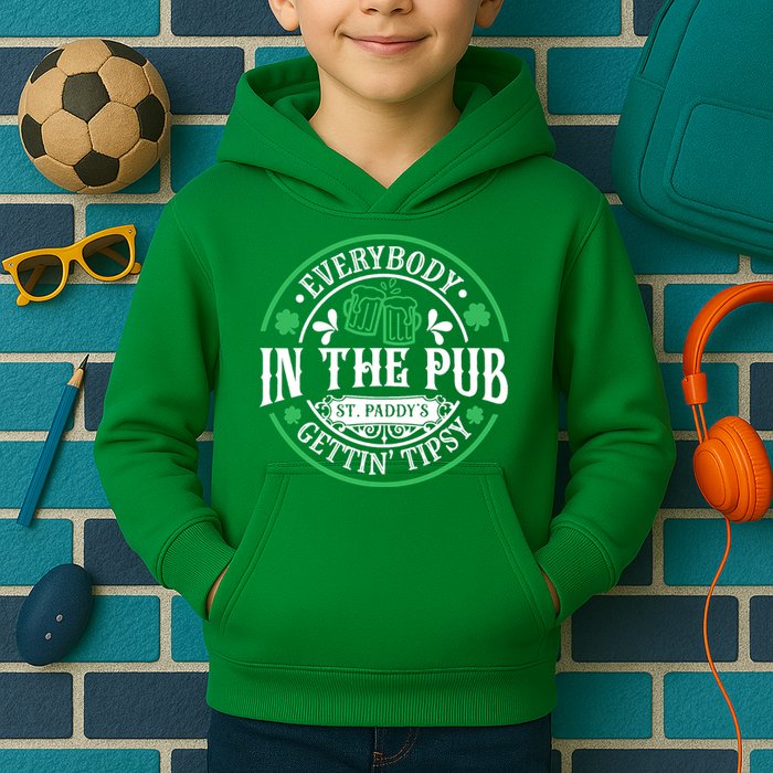 Everybody In The Pub Getting Tipsy St Patricks Day Drinking Kids Hoodie