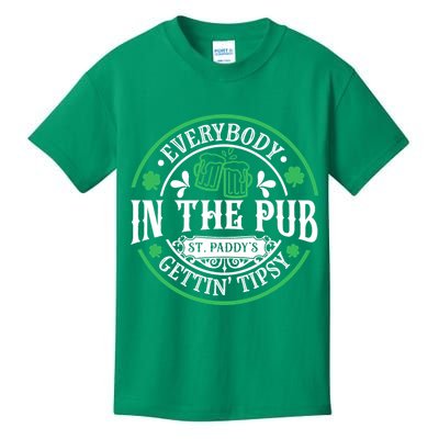 Everybody In The Pub Getting Tipsy St Patricks Day Drinking Kids T-Shirt