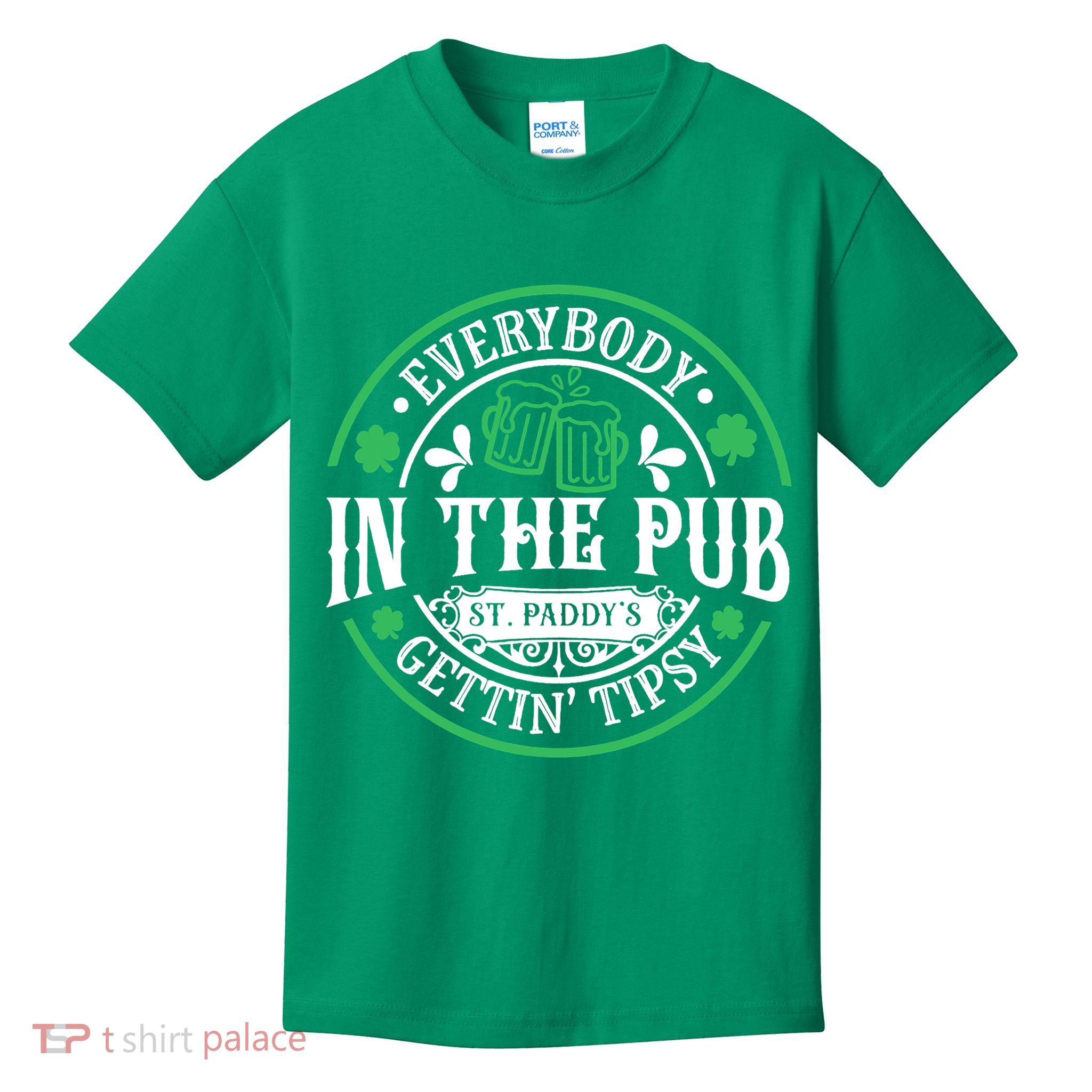 Everybody In The Pub Getting Tipsy St Patricks Day Drinking Kids T-Shirt
