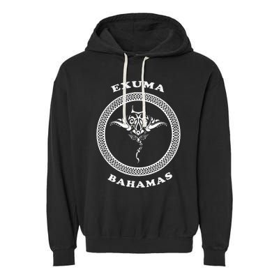 Exuma Islandsbahamas Tribal Stingray Vacation Garment-Dyed Fleece Hoodie