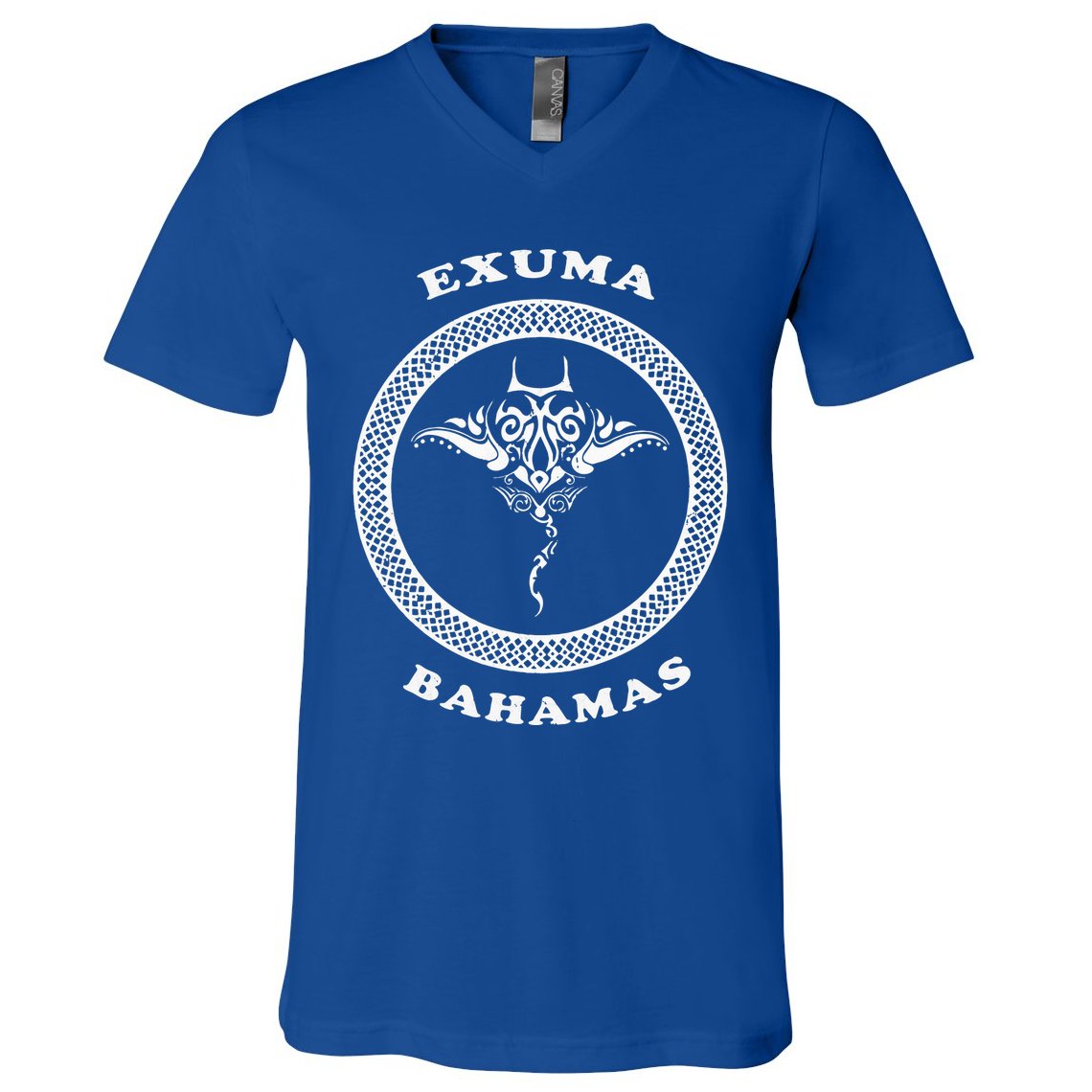 Exuma Islandsbahamas Tribal Stingray Vacation V-Neck T-Shirt