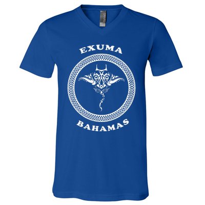 Exuma Islandsbahamas Tribal Stingray Vacation V-Neck T-Shirt