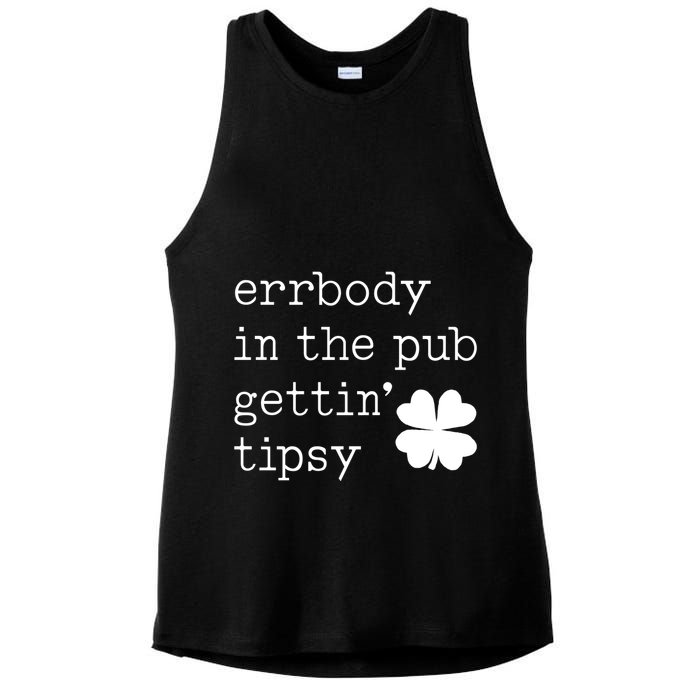 Errbody In The Pub Getting Tipsy St Patricks Day Ladies PosiCharge Tri-Blend Wicking Tank