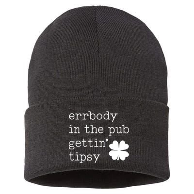 Errbody In The Pub Getting Tipsy St Patricks Day Sustainable Knit Beanie