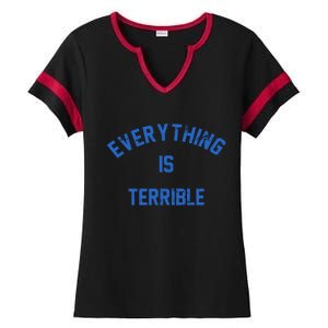 Everything Is Terrible Ladies Halftime Notch Neck Tee