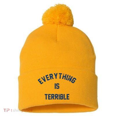 Everything Is Terrible Pom Pom 12in Knit Beanie