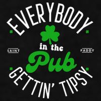 Everybody In The Pub Getting Tipsy Saint Paddy St. Patrick's Day Ladies PosiCharge Tri-Blend Wicking Tank