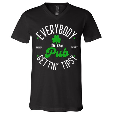 Everybody In The Pub Getting Tipsy Saint Paddy St. Patrick's Day V-Neck T-Shirt