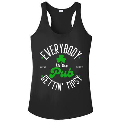 Everybody In The Pub Getting Tipsy Saint Paddy St. Patrick's Day Ladies PosiCharge Competitor Racerback Tank